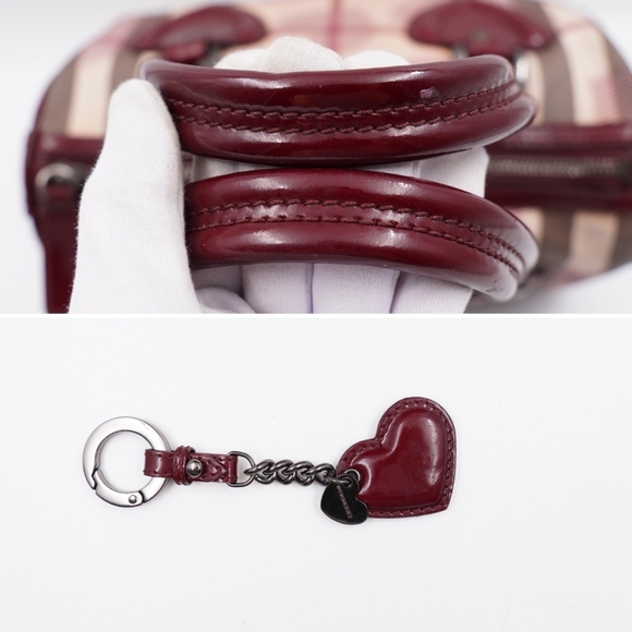 CA01 💚 Burberry Nova Check Heart Small Chester Bowling Bag - Picture 12 of 14